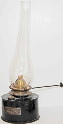 LNER Platform Lamp Interior steel plated 'LNER HONINGTON'. Complete with a glass chimney on a