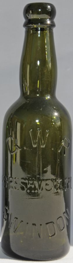 GWR Refreshment Department Swindon Green Beer Bottle, stands 9 inches tall and is free from cracks