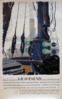 Poster London Transport 'Gravesend' by Gregory Brown circa 1937, double royal 40 x 25 inches. View