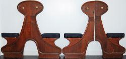 Pullman Carriage 3rd Class right-hand double wooden Seat End numbered 35 - 31. Together with a