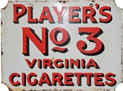 Advertising enamel Double sided hanging sign 24 inches x 18 inches   'Players No 3 Virginia