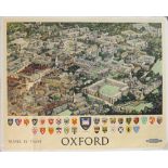 Poster British Railways 'Oxford - Travel By Rail' by Fred Taylor, quad royal 40 x 50 inches.
