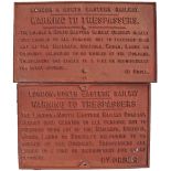 LNER Cast iron Trespass signs One is the extremely rare version based on the std GN pattern but with