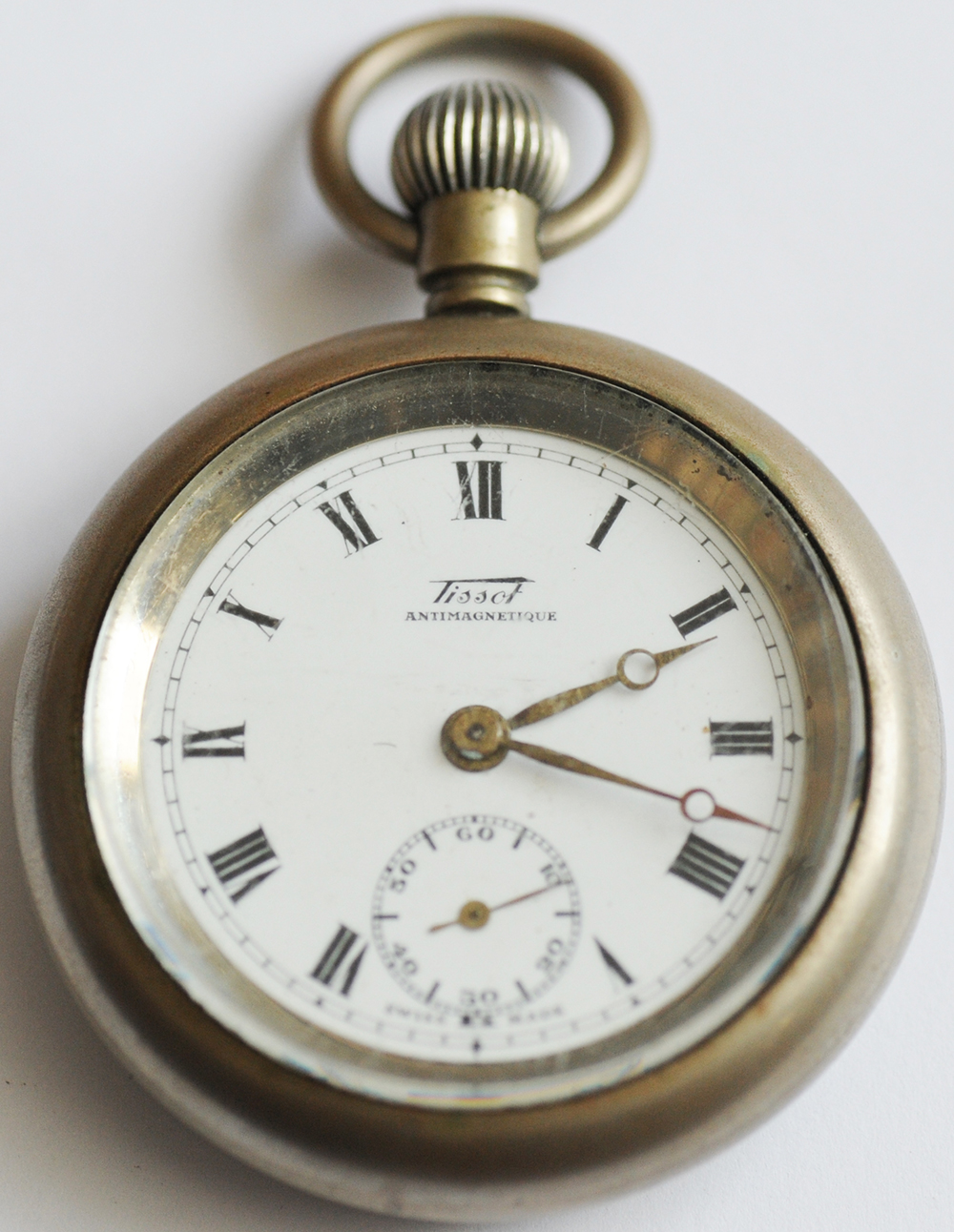 BR(E) Pocketwatch engraved on rear 'B.R.(E) 9489'.Swiss Made Tissot Antimagnetique with second - Image 2 of 2