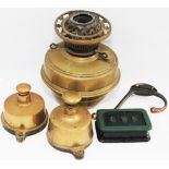GWR Miscellany to include a Signal Box Brass Lamp vessel with no chimney nor wick; pair of brass