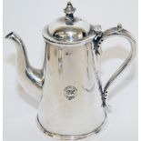 GWR Marine Department silverplate Coffee Pot with finial lid made by Elkington. Quite delightful