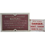 Southern Railway cast iron 40/- Trespass Sign. Face restored, rear original with clear post mark.