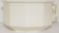 LMS 12 sided Deco Chamber Pot. Base marked ' LMS School Of Transport'. Small repair to base of