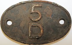 LMS Shedplate 5D Stoke. The vendor actually picked this up off the floor at the shed in 1947.