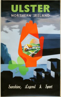 Poster 'Ulster Northern Ireland - Sunshine, Leisure and Sport' by Nevin double royal 40 x 50 inches.