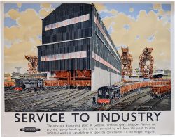 Poster British Railways  'Service To Industry' by Alistair MacFarlane circa1950. View of the