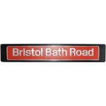 Nameplate Bristol Bath Road, cast aluminium. Ex 47816 but this is a third presentation plate mounted