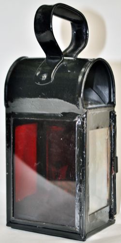 LB&SCR standard General Purpose handlamp with re entrant top handle and two plain glass windows