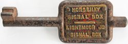 GWR steel and brass Single Line Key Token HORSEHAY SIGNAL BOX - LIGHTMOOR JC SIGNAL BOX plated