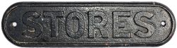 LNER cast iron Doorplate STORES. Face and rear restored.