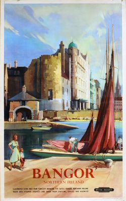 Poster British Railways 'Bangor Northern Ireland' by Claude Buckle, double royal 40 x 25 inches.