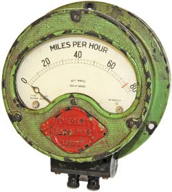 Southern Railway electric Speedometer made by Everett Edgcumbe of London circa 1930's as fitted to