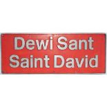 Nameplate DEWI SANT/SAINT DAVID, cast aluminium. Ex Brush built class 47 number D1927 released to
