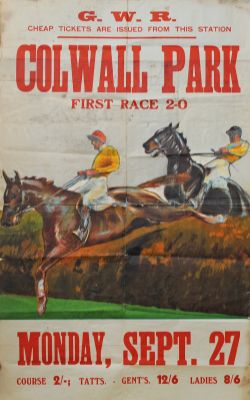 Poster GWR  Horse Racing 'Colwall Races - Monday Sept 27th' double royal 40 x 25 inches. Superb