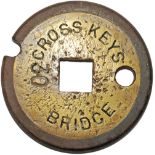 M&GN Tyers No 1 brass and steel Single Line Tablet CROSS KEYS BRIDGE 30 with of course the number