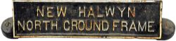 GWR cast iron Groundframe plate NEW HALWYN NORTH GROUND FRAME. Located on the Retew Branch from