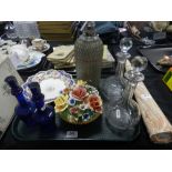 A pair of glass decanters and stoppers,