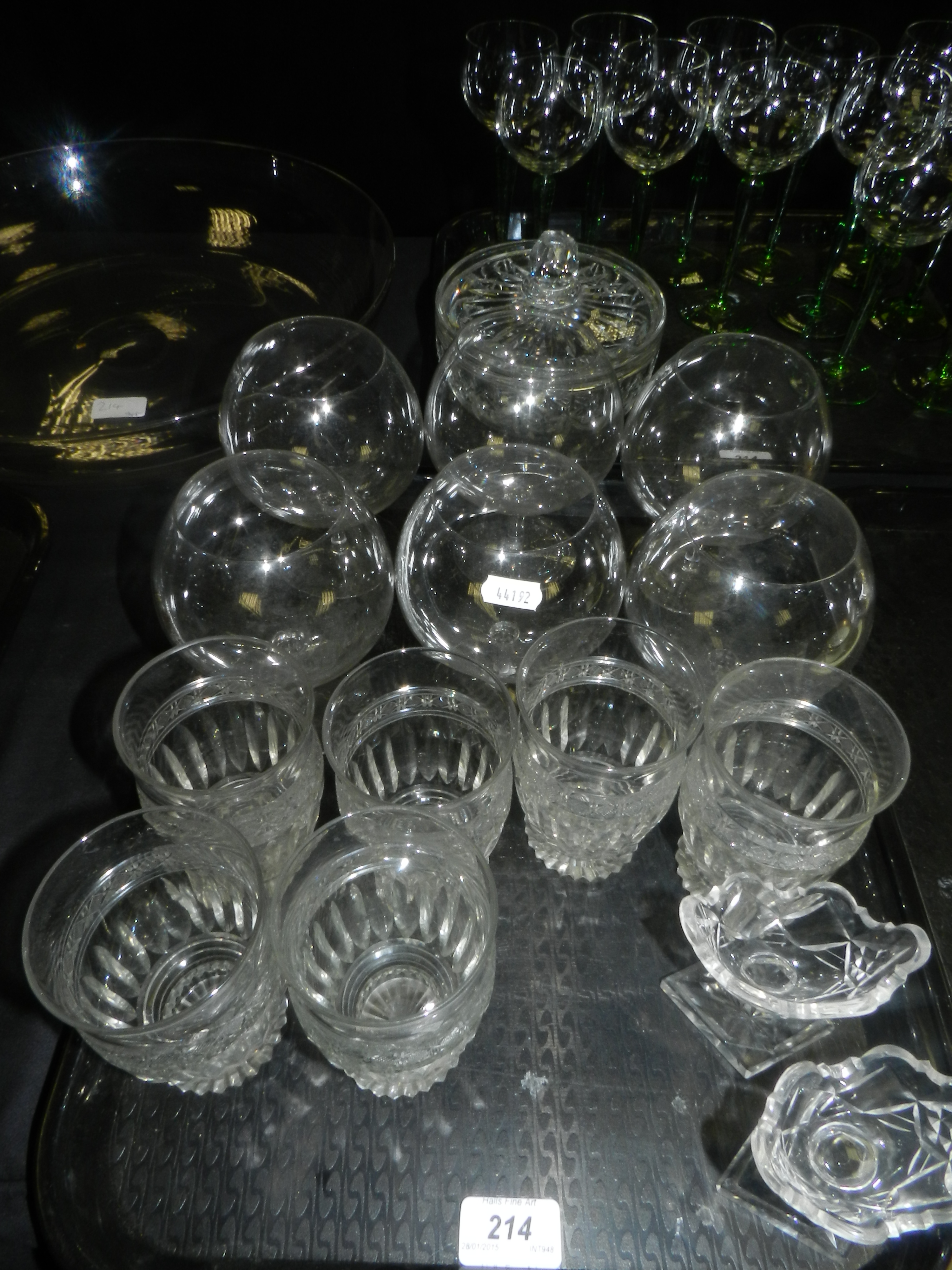 A set of six brandy balloons, a pair of