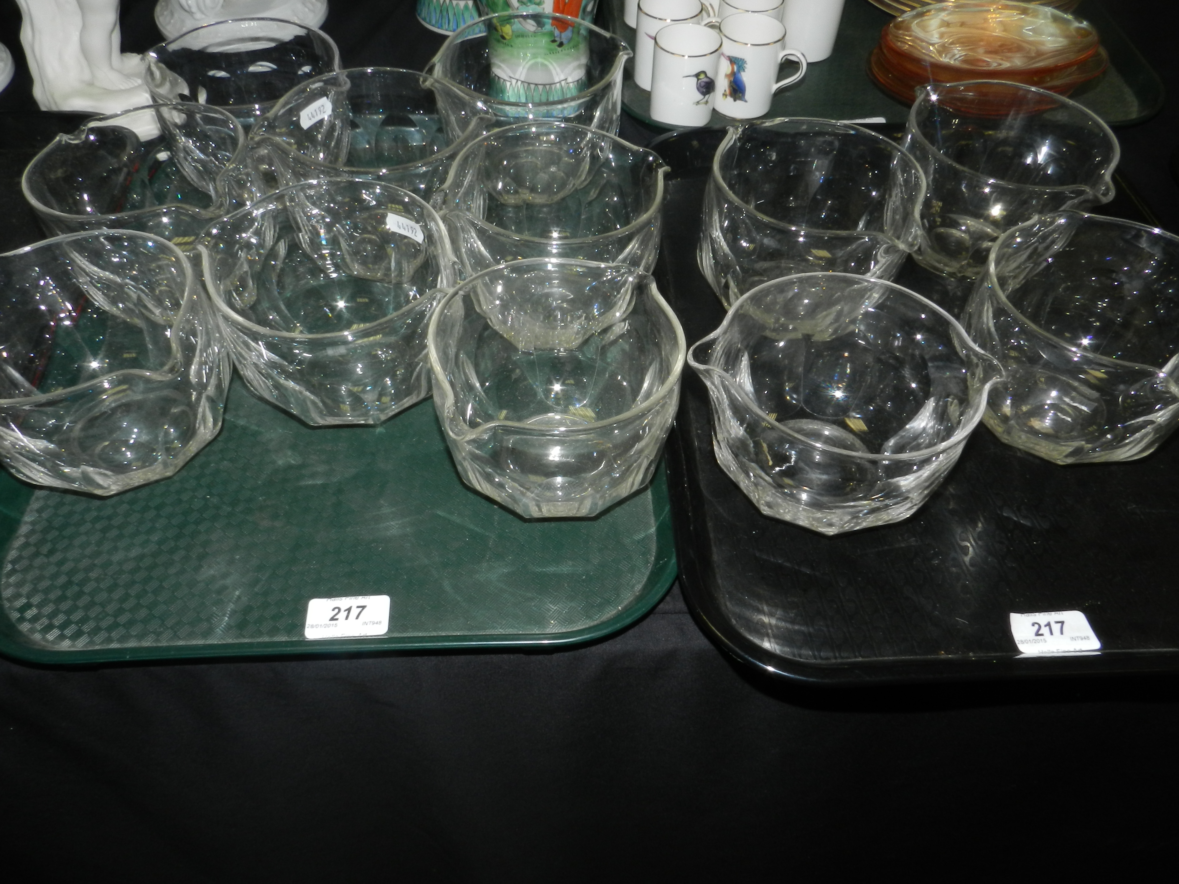 A set of twelve glass finger bowls or ri