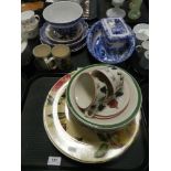 A quantity of ceramics, to include a blu