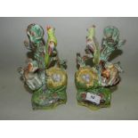 A pair of Staffordshire spill vases, eac