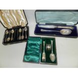 A cased set of six silver teaspoons with