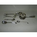 A silver fiddle pattern tablespoon, toge