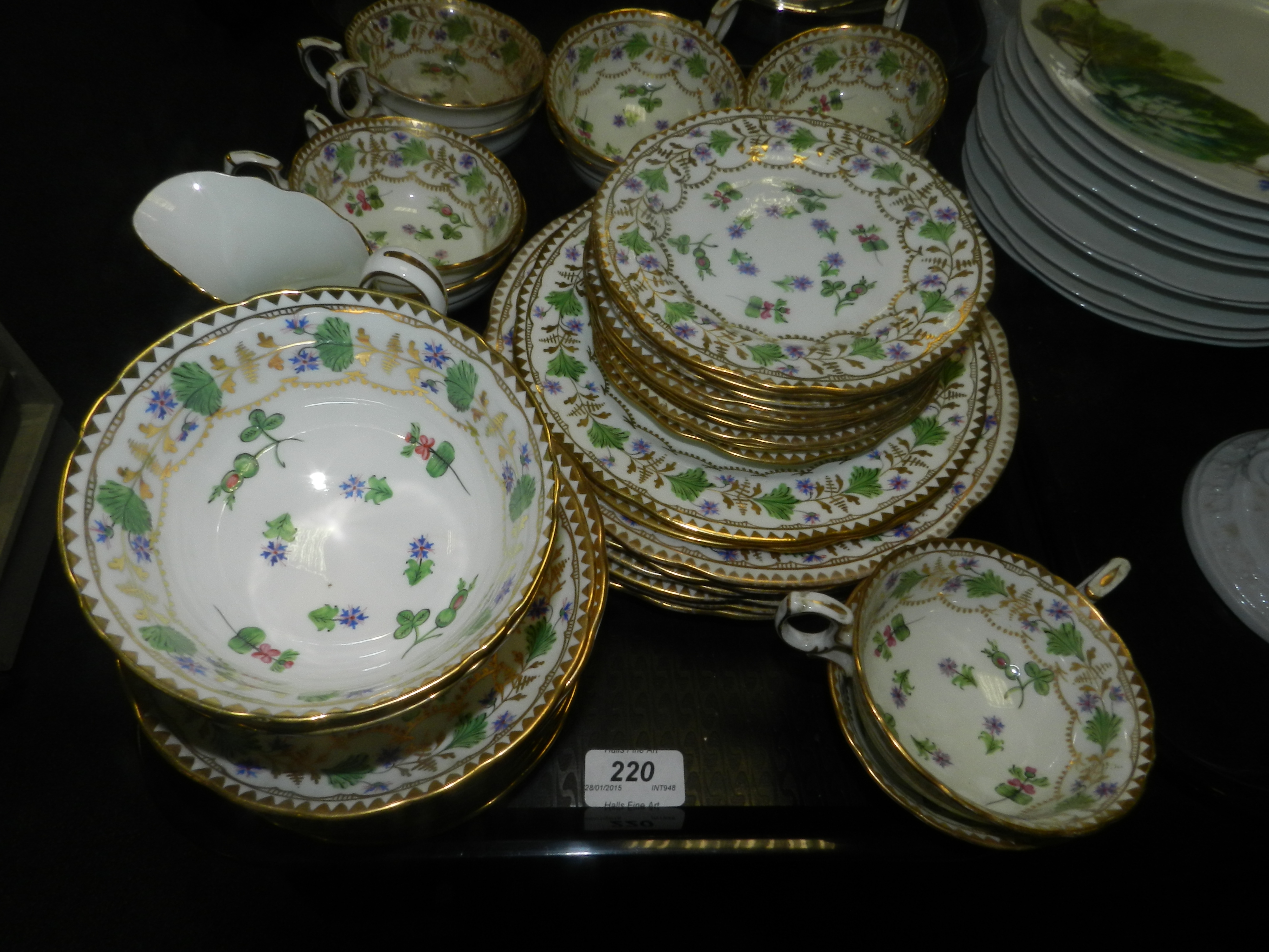 An English porcelain part tea service de