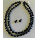 A banded agate bead necklace, together w