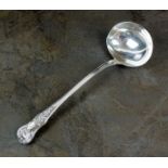 A George IV silver Queens pattern soup l