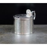 A silver mustard pot, makers mark rubbed
