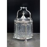 A Victorian silver plated and glass bisc