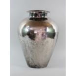 A South American white metal vase, the h