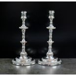 A pair of Old Sheffield plate candlestic