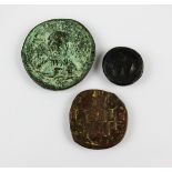 Thee ancient and medieval bronze coins,