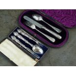 A Victorian cased silver Christening set