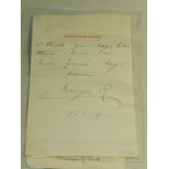 Two autograph signatures; Queen Mary, da