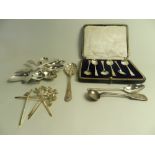 A cased set of six silver coffee spoons