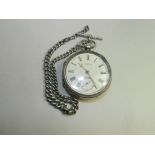 A silver open faced pocket watch, Cheste