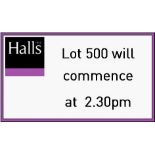 Lot 500 will start at 2.30pm.