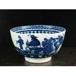 A Caughley waste or breakfast bowl, circa 1780, transfer-printed in underglaze blue with the