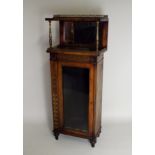 A Regency rosewood brass inlaid mirror back cabinet (a conversion), of narrow rectangular form with