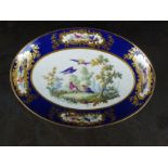 A 'Sevres' oval porcelain dish, bears mark for 1751-1753, but possibly later, the centre of the