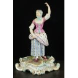 A Meissen porcelain figure of a lady, late 19th/early 20th century, originally one of a pair