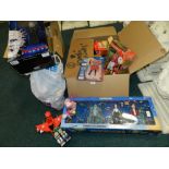 A collection of  toys, models and games, some in original boxes, to include Futurama Collect-O-Pak,